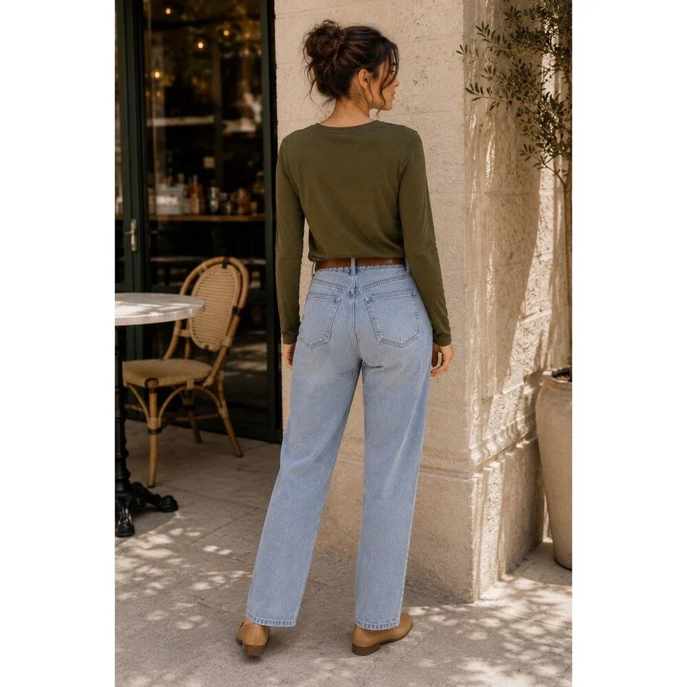 Sonoma Everyday Tee Women’s L Olive Green 100% Cotton Long Sleeve Knit Top
